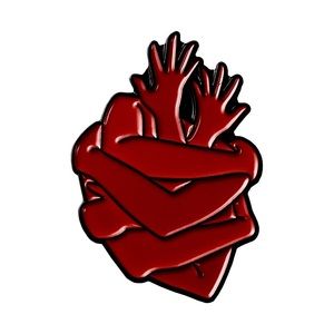 Anatomy Heart Hugging Hands Lapel Pin Nurse Gift